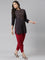 Women Solid Bright Red Patiala Pants