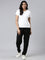 Women Solid Black Mid Rise Cotton Casual Joggers