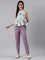 Women Solid Lilac Mid Rise Cotton Pants