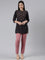 Women Solid Mauve Cotton Mid Rise Kurti Pants