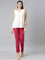 Women Solid Fuchsia Cotton Mid Rise Kurti Pants