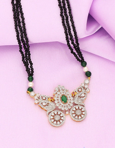 Zirconia Crystal Black Bead Mangalsutra