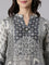 Gray Muslin Printed Three Piece Set