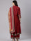 Maroon Georgette Anarkali Three Piece Set