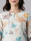 Aqua Linen Printed Kurta