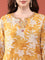 Mustard Dola Silk Floral Digital Print Three Piece Set