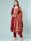 Maroon Dola Silk Three Piece Set