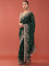 Bottle Green Crepe Embroidery Saree With Readymade Blouse