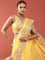 Lemon Crepe Embroidery Saree With Readymade Blouse