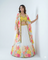 Colorful Chinnon Lehenga with Heavy Sequin Work & Yellow Contrast Blouse with Printed Cape