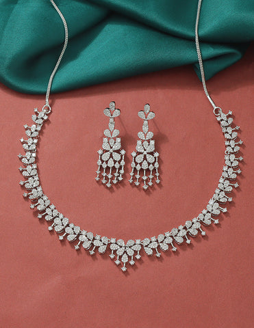 Designer Zirconia Crystal Elegance Necklace Set