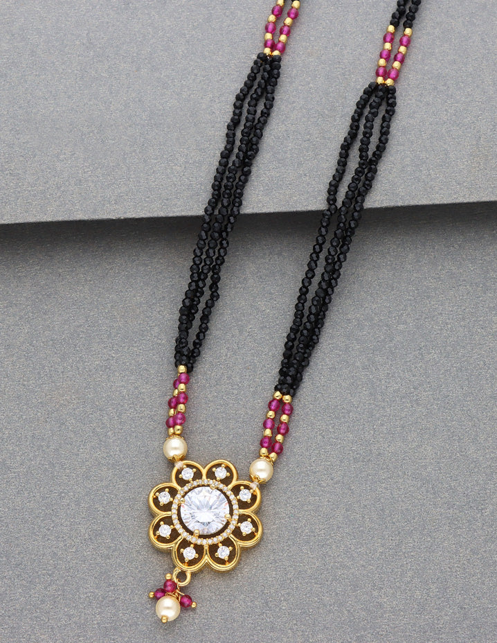 Zirconia Black Bead Mangalsutra