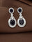Designer Rhodium Polish Amethyst Dangler Earrings