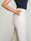 Women Ikat White Printed Pencil Pant