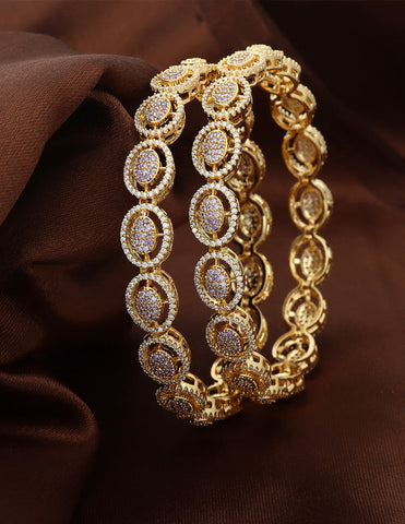 Designer Zircon Gold Plated Bangles ZBGL10953