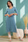 Blue Yarn Dyed  Straight Pure Cotton Kurta