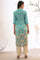Blue Floral Printed Modal Straight Kurta