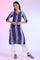 Blue Shibori Printed Thread Embroidered Straight Kurta
