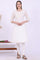 Beige Embroidered A-Line Cotton Blend Kurta