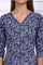 Blue Batik Printed Pure Cotton Straight Casual Kurta