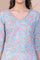 Blue Botanical Printed Pure Cotton Straight Kurta