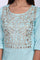Light Blue Embroidered Mirror work Straight Kurta