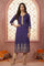 Purple Foil Printed Sequins Straight Kurta