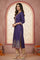 Purple Foil Printed Sequins Straight Kurta