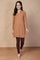 Brown Textured Straight Kurti