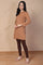 Brown Textured Straight Kurti