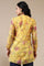 Bright Yellow Floral Printed Organza Kurti