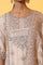 Beige Yarn Dyed Panelled Kurta, Churidar and Dupatta Set