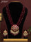 Antique beaded maroon necklace floral pendant with jadau kundan stones and pearl & beads hangings