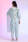 Blue Printed Straight Kurta with Palazzo & Dupatta Set