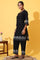 Black Schiffli Embroidered Pure Cotton Straight Kurta and Palazzo Co-ord Set