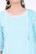 Blue Embroidered Pure Cotton Straight Kurta with Palazzos & Dupatta Set