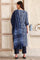 Blue Printed Sequinned Straight Modal Kurta, Trouser and Dupatta Set