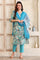 Blue Digital Printed Thread Embroidered Straight Modal Kurta, Palazzo and Dupatta Set