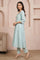 Light Blue Zari Embellished Chanderi Buti A-line Kurta with Trousers and Dupatta Set