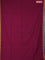 Bengal soft cotton saree magenta pink with plain body and zari woven piping border
