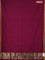Bengal soft cotton saree magenta pink with plain body and zari woven piping border
