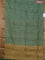 Chanderi silk cotton saree green and mustard green with allover prints and banarsi style border