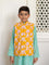 Set of 3 - Adwait Organic Cotton Block Printed Long Kurta with Jacket
