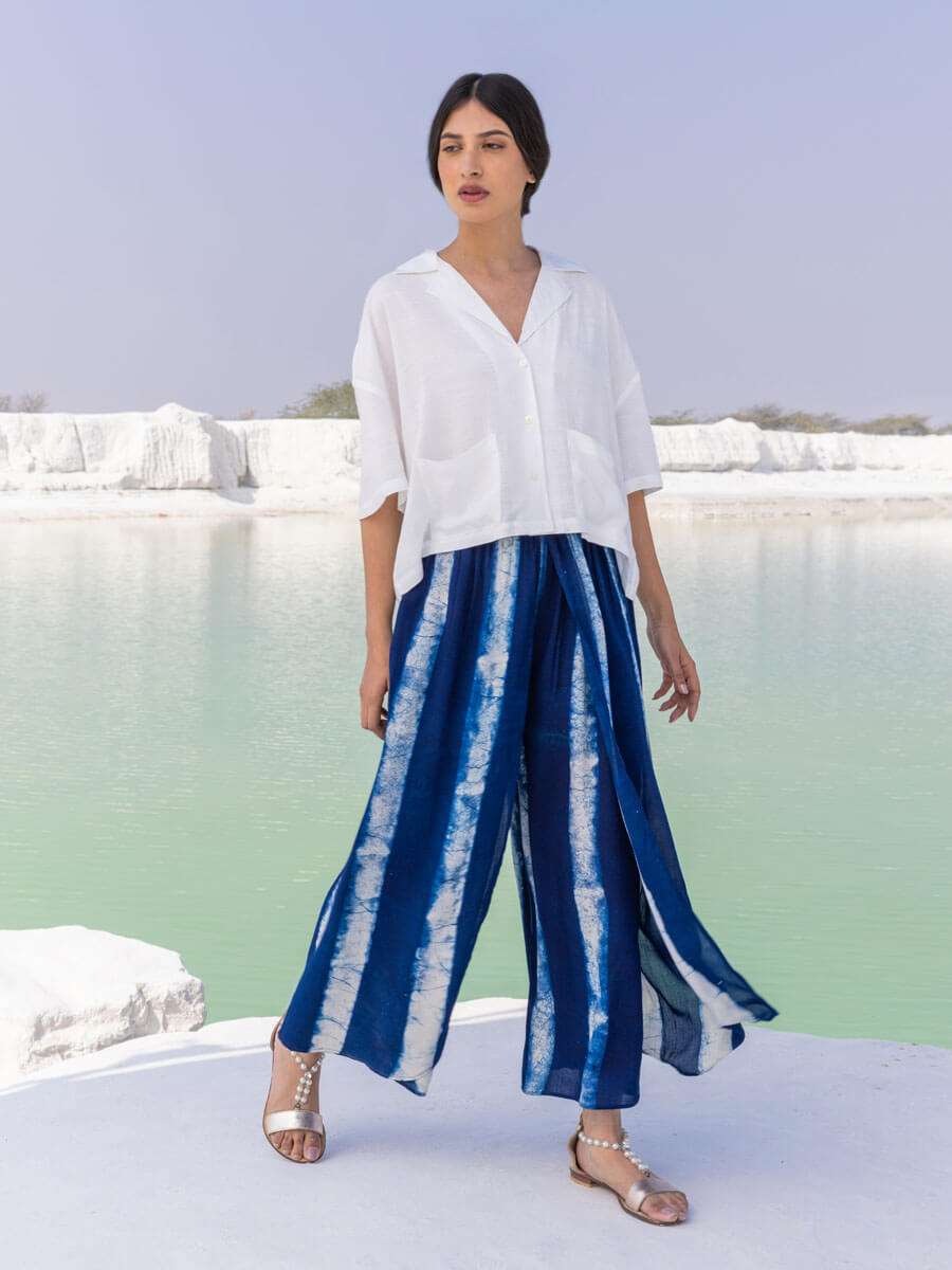 Aasman Dabu Printed Wrap-Around Pants