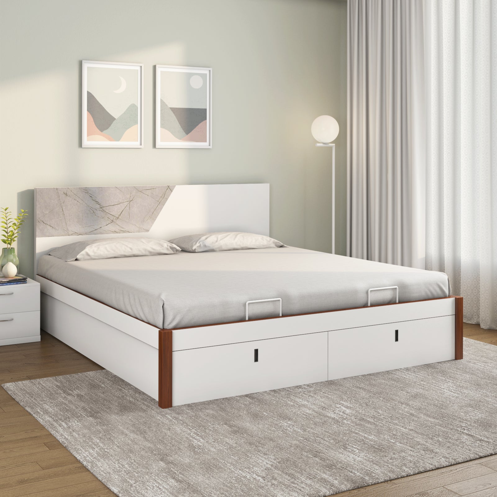 Asta Premier Bed with Hydraulic Storage (White)