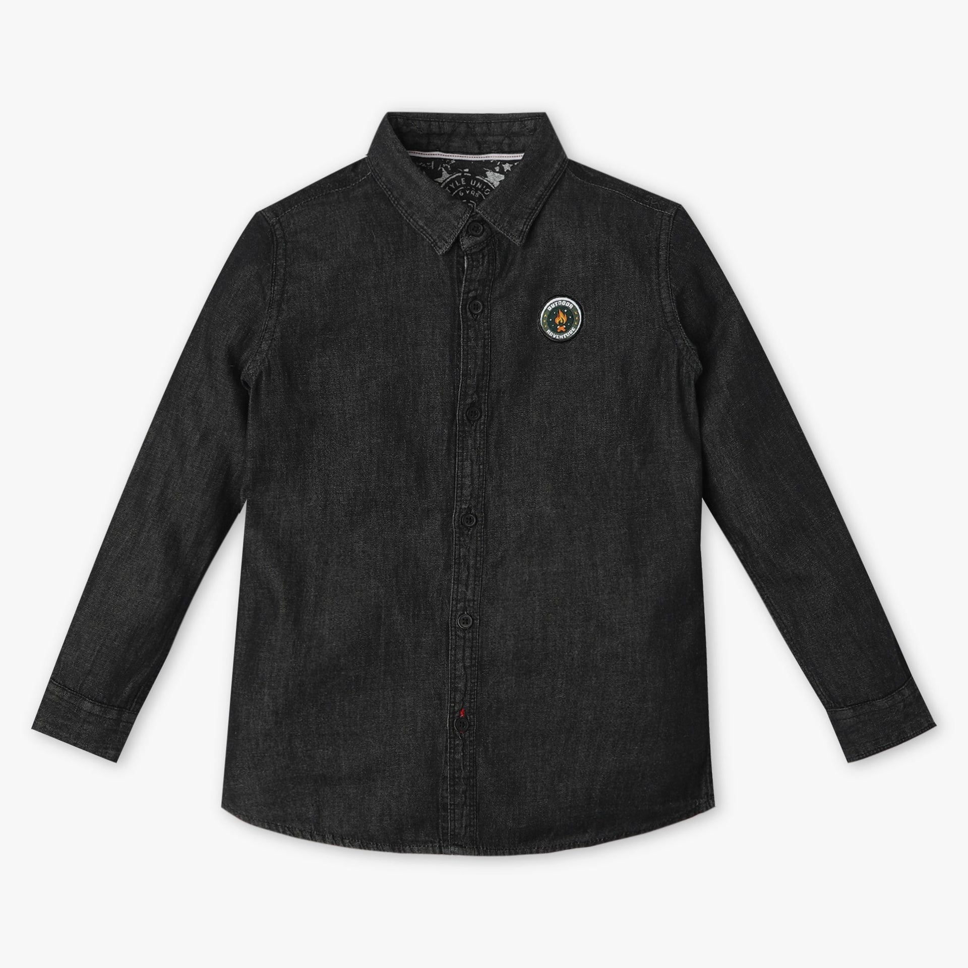 Boys Full Sleeve Relaxed Fit Solid Shirt