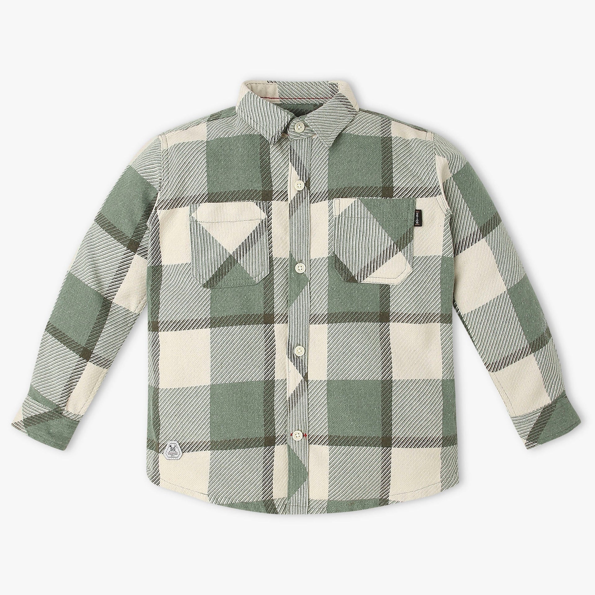 Boys Cotton Checkered Shirt