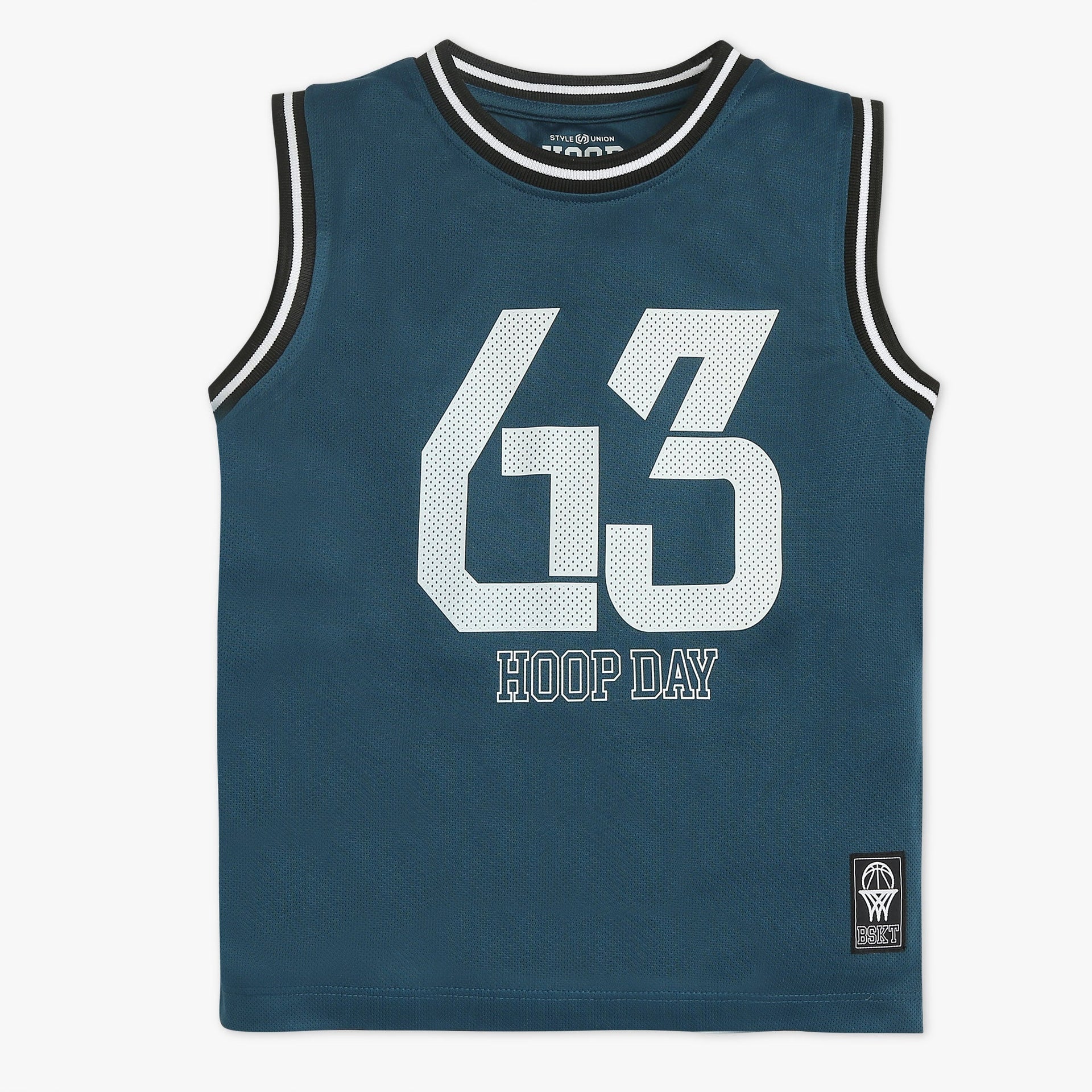Boys Solid Crew Neck Sleeveless Basketball T-Shirt