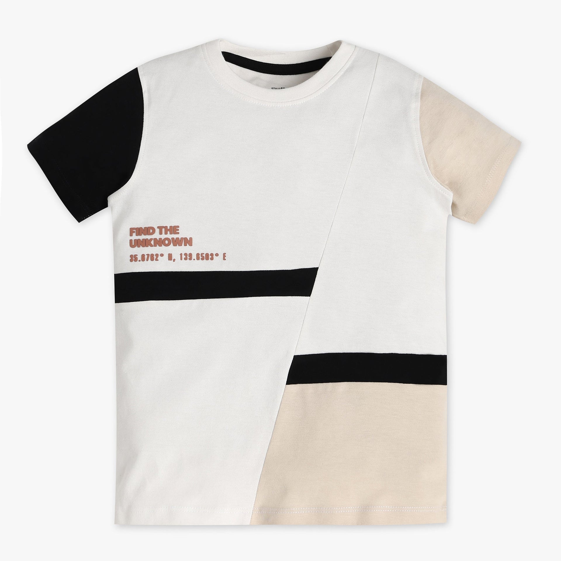 Boys Cut & Sew Crew Neck T-Shirt