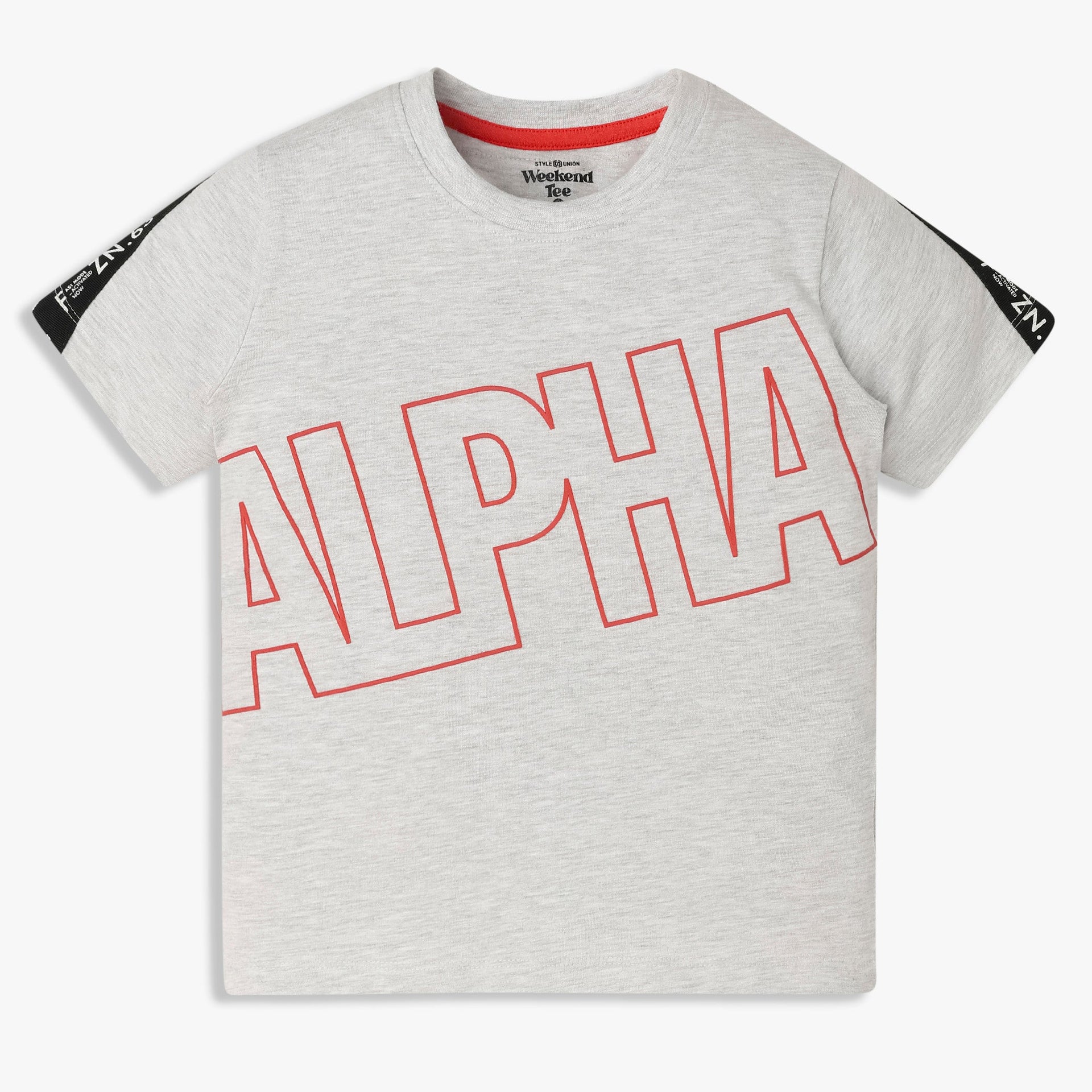 Boys Cotton Printed Crew Neck Weekend T-Shirt